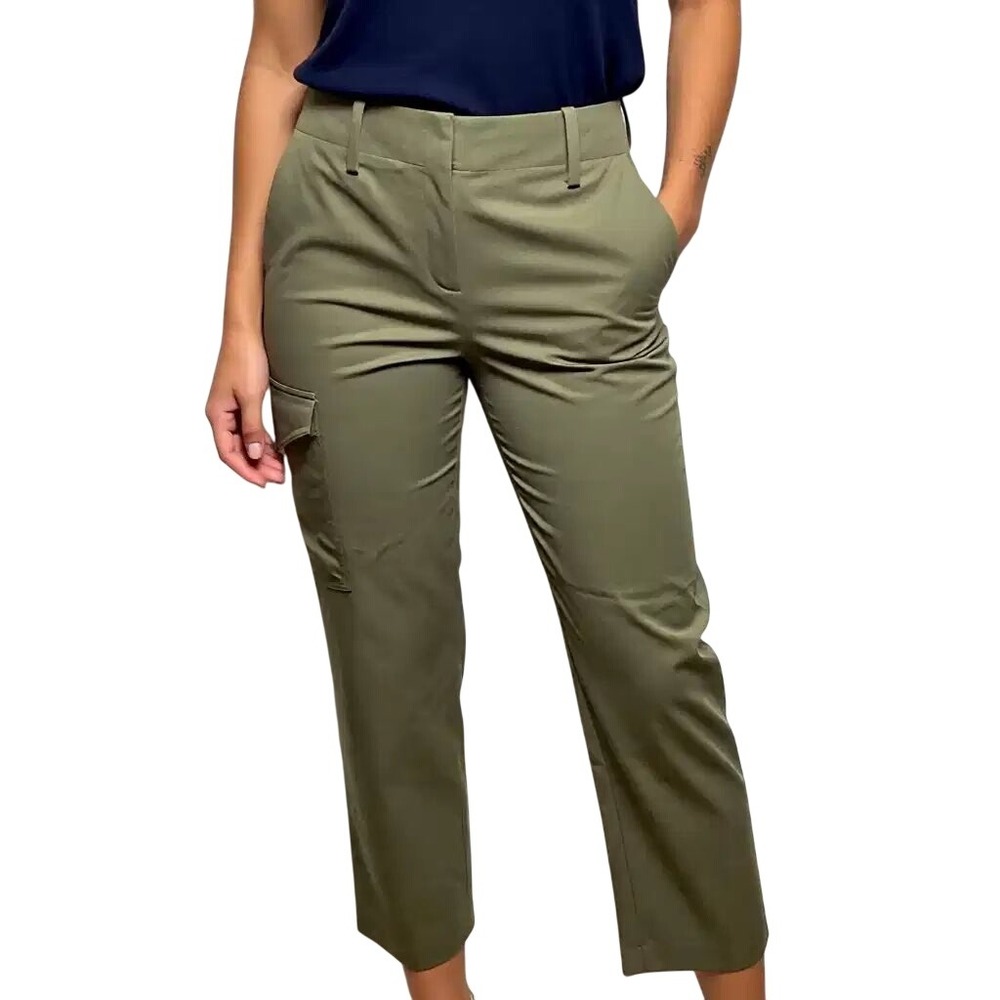 Calvin Klein $89 Women Cargo‎ Pants Olive Green straight Leg Size 4